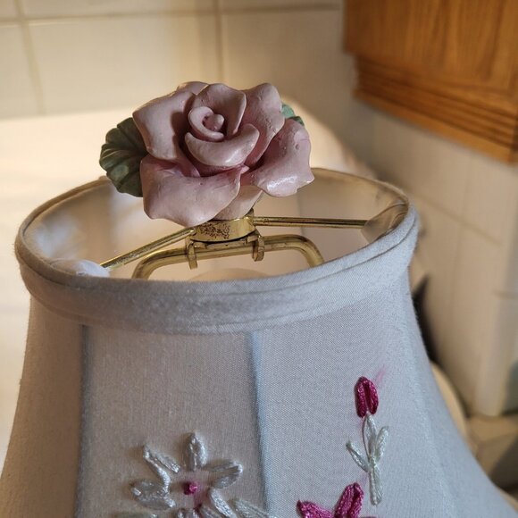 Capodimonte Rose Lamp Italian Electric Plug In Vintage Very Good Condition super - Picture 11 of 11